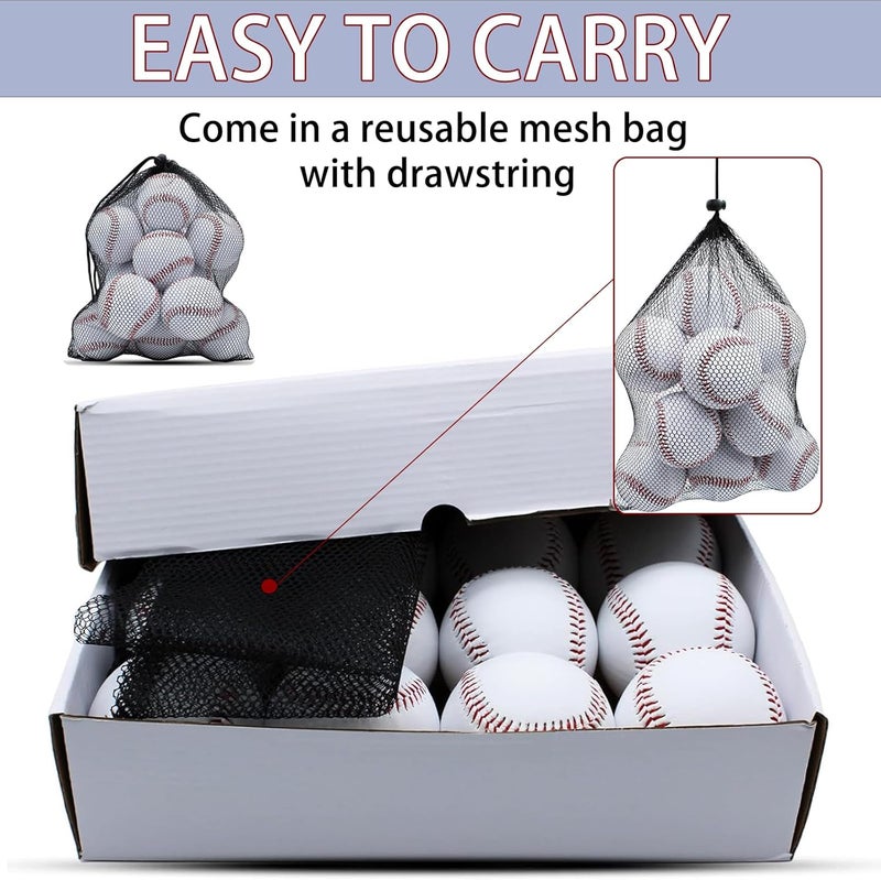 Magicorange Baseball, 12 Pack Training Baseballs Unmarked Practice Rubber Core Baseballs for Hitting, Soft Toss, Batting, Fielding, Pitching - Image 4